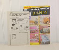 Simplicity 5263, Sewing Patterns For Dummies, Fleece Pillows and Blanket (c. 2003) College, High School, Middle School Gift, Easy Sewing