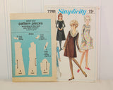 This photo shows the paper instruction sheet for Simplicity 7791. There are 6 pieces given. The instruction sheet is slightly in front of the paper envelope for the pattern.