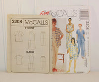 McCall's 2208 Women's Shirt Dress or Top, Pull-On Pants or Shorts (c. 1999) Women's Size 22W, 24W, 26W, Plus Size Summer Clothes, Casual