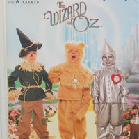 Simplicity 4133 The Wizard of Oz Child's Costume (2006) Child Size 3-8, Scarecrow, Cowardly Lion and Tin Man, Halloween Costume, Imagination