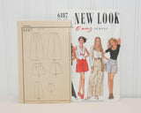 Vintage Simplicity New Look 6187 (c. 1990's?) Misses' Size 8-18, Trousers and Shorts Sewing Pattern, Easy Sewing, Wide Leg Shorts and Pants