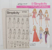 Simplicity 4702 11 1/2 Inch Fashion Doll Sewing Pattern Designed by Andrea Schewe (c. 2004)