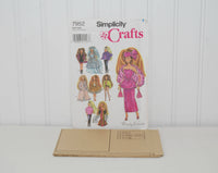 Vintage Simplicity 7952, Simplicity Crafts Designed By Wendy Everett, 11 1/2" Fashion Doll Clothes (c. 1997)