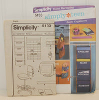 Simplicity 5133, Home Decorating, Simply Teen Room Organizers, Designed by Andrea Schewe (c. 2004)