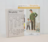 Simplicity 2318 Men & Boys Pajamas (c. 2010) Men and Boy Sizes Small, Medium and Large, PJ Shorts, Pants, Knit Top and Knit Top for Dogs
