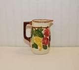 Vintage Clinchfield Artware Pottery Handpainted Sculptured Fruit Water Pitcher, Cash Family Pottery, Erwin, Tennessee (c. 1950's-1960's)