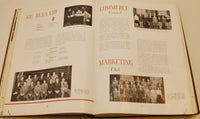 Another two pages from the 1942 Makio yearbook. The headings are Mu Beta Chi, Commerce Council and Marketing Club. There are four black and white photos of group shots of the students involved in these different groups.