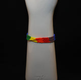 Vibrant Hand Beaded Pride Gay Necklace or Bracelet Pride Flag Colors, Gift Idea, June Pride Month, Wrist Bracelet, Gifts For Her or Him