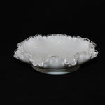 Vintage Fenton Art Glass Silver Crest Petticoat Glass Bowl (c. 1980's) Double Ruffled or Double Crimped Glass, Collectible Glass