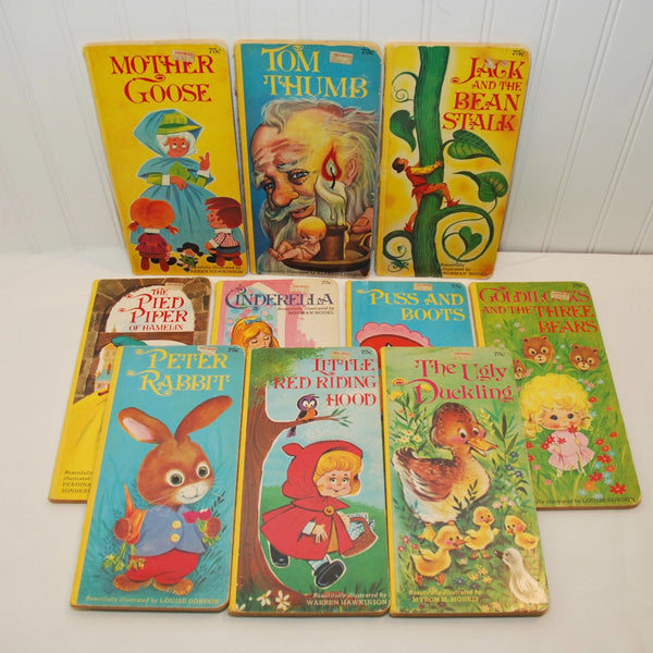 The photo shows a collection of vintage children's fairy tale books c. 1970's.
