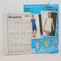 Simplicity 2922 Inspired by Project Runway (c. 2008) Misses', Misses' Petite Sizes 12-20 Dress or Tunic With Yoke Variation, Above Knee