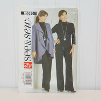 Butterick B5070 See & Sew Yes! It's Easy (c. 2007) Misses' Extra Small-Medium Jacket, Top and Pants