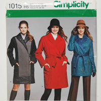 Simplicity 1015 Lined Coat or Jacket (c. 2015) Misses' & Petite Sizes 6-14, Fall, Winter Jacket or Coat, Removable Lining, Fall Fashion