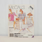 Vintage McCall's 3070 Quick & Easy Top Sewing Pattern (c. 1987) Misses' Sizes 8-12