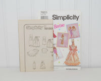 Vintage Simplicity 7601 Wardrobe For Barbie (c. 1991) Licensed Mattel Barbie Sewing Pattern