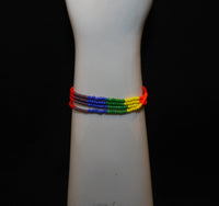 Vibrant Hand Beaded Pride Gay Necklace or Bracelet Pride Flag Colors, Gift Idea, June Pride Month, Wrist Bracelet, Gifts For Her or Him