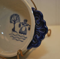 Vintage Collectible Metlox Provincial Blue Soup Bowl, Poppytrail (c. 1950-1982) Blue Dinnerware, Farm Scene, Country Kitchen Decor