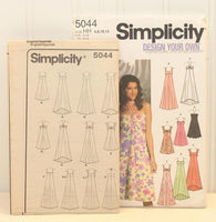 Simplicity 5044 Dress Sewing Pattern (c. 2004) Misses' Sizes 6-12, Spring & Summer Dress, Bridesmaid, Evening, 2 Lengths, 8 Great Looks