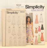 Simplicity 5044 Dress Sewing Pattern (c. 2004) Misses' Sizes 6-12, Spring & Summer Dress, Bridesmaid, Evening, 2 Lengths, 8 Great Looks