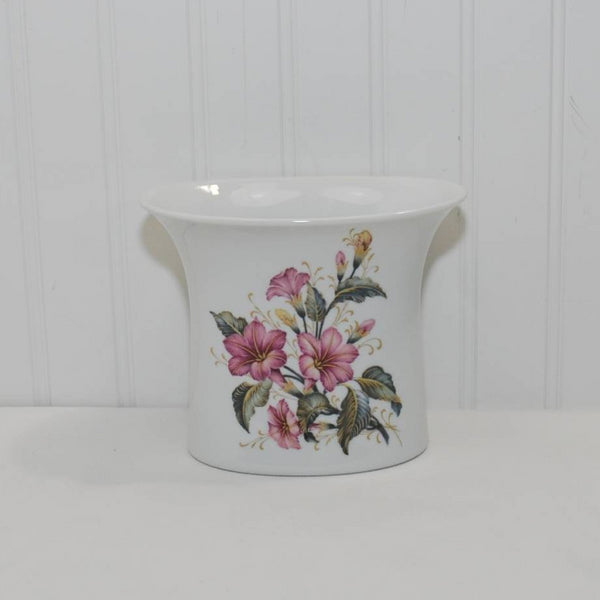 Vintage Fine Porcelain Kaiser West Germany Vase - Liliane (c. 1979-1990) Designer: K. Nossek, Mauve Color Flowers With Green Leaves