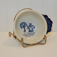 Vintage Collectible Metlox Provincial Blue Soup Bowl, Poppytrail (c. 1950-1982) Blue Dinnerware, Farm Scene, Country Kitchen Decor