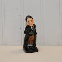 Vintage Royal Doulton Bone China Stiggins Figurine (c. 1922-1981) Collectible Dickens Miniature, Older Back Stamp Pickwick Papers M 50
