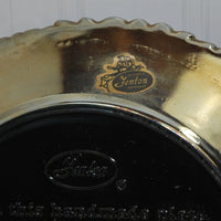 A closer look at the paper Fenton Label and the embossed Fenton logo from 1972. The name fenton is inside an oval.