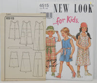 Simplicity 6515, New Look For Kids (c. ?) Child Sizes 3-8, Dress, Jumper and Jumpsuit, Spring and Summer Clothes, Gift Idea, Playtime Jumper