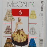 McCall's MP383 6 Looks, One Easy Pattern Boho Style Skirt Sewing Pattern (c. 2006) Misses' Size 6-12, Tier Skirt Pattern, Easy Skirt Pattern