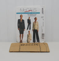 McCall's M5597 Palmer Pletsch Classic Fit Women's Lined Jacket, Skirt, Pants (c. 2008) Misses' Sizes 16-22, Plus Size Business Suit