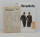 Vintage Simplicity 7906 Jacket With Variations Sewing Pattern (c. 1997) Misses' Sizes 6-10, Single or Double Breasted Jacket, Office Attire