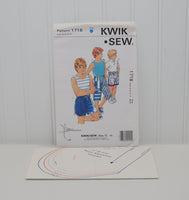 Vintage Kwik Sew 1718 Sewing Pattern Designed By Kerstin Martensson (c. 1987) Boy Sizes 8-14, Boy Shorts With Three Variations, Summer Short
