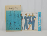 Vintage Simplicity 7271 Wrap Jacket, Skirt and Pants Outfit (c. 1975) Misses' Size 12, Retro Style Flared Pants, Casual Vintage Coolness