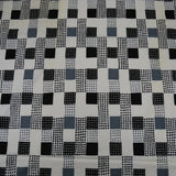 Vintage Black, White and Grey Checked Polyester Fabric (c. pre-1999)