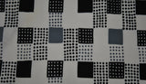 Vintage Black, White and Grey Checked Polyester Fabric (c. pre-1999)