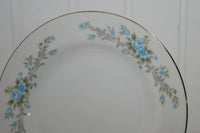 Vintage Royal Court Blue Fantasy Fine China Bread & Butter Plate (c. 1950's?) Made In Japan, Mid Century Plate, Blue Roses, Replacement Dish