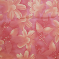 Another close up of the Seattle Bay fabric that shows beautiful multi petal flowers on a variegated pink fabric.