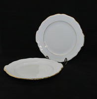 Vintage Elegant Seltmann Fine China Round Serving Platter (c. 1950-1960's?) Weiden Germany, Marie Luise Pattern, White With Gold Trim