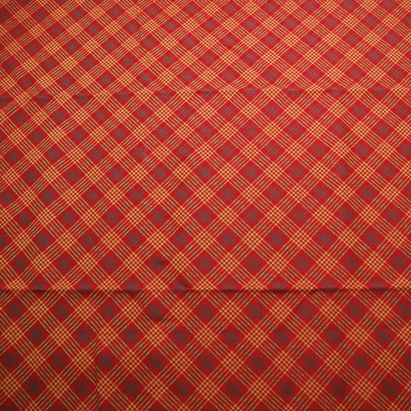 Christmas Everyday by Ann Wanke by Henry Glass and Company Cotton Fabric (c. ?) Red, Green and Gold Plaid Fabric, Christmas Fabric, Quilting