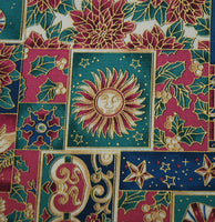 Seasons Greetings Christmas Cotton Fabric By Hoffman International Fabrics (c. Late 1990's-Early 2000's?) Christmas Quilting, Holiday Fabric