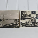 Two Vintage Black and White Scenic Netherlands Postcards with a Dutch Postage Stamp (c. 1940-50's)
