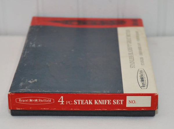 Regent Sheffield Steak Knives Set of 12, Sheffield England Stainless,  Arbleized Brown Plastic Steak Knives, Forever Sharp Knife Set 