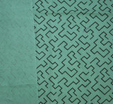 Fabulous Geometric Cotton Fabric, Black Lines on a Medium Green Background (c. ?) 18 Inches by 37 Inches, Quilting Fabric, Sewing, Quilts