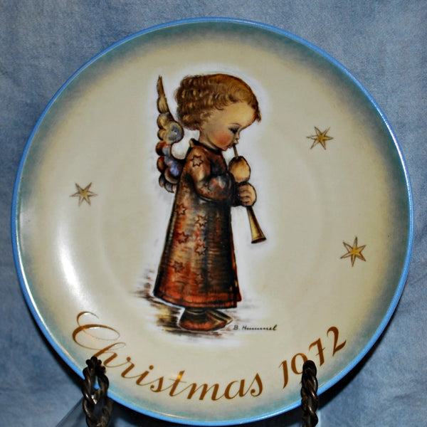 Hummel Angel With Flute Christmas Plate (c. 1972) Sister Berta Hummel Handpainted Angel