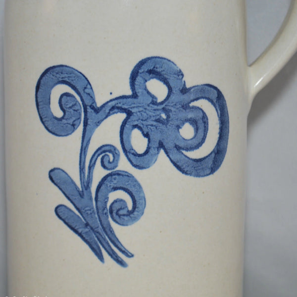 Vintage Pfaltzgraff Yorktowne Tall Stoneware Jug (c. pre-1998), Blue Scroll Pattern 564Y, Country Cottage, Unique Vase, Home Decor