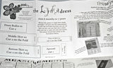 Shown is part of the paper instruction sheet that tells you how to make the patterns pieces for the Lydia dress.