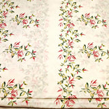Vintage Pretty in Pink Floral on White Background Fabric Delicate Pink Green Floral, Dress, Home Decor, Craft Ideas, Curtains, Quilting