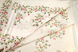 Vintage Pretty in Pink Floral on White Background Fabric Delicate Pink Green Floral, Dress, Home Decor, Craft Ideas, Curtains, Quilting