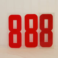 Vintage Industrial Marquee Plastic Red Eight Sign Number, 9" Tall