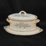 c. late 1880's Adamantine WPC Tureen with Base by Wheeling and LaBelle Pottery